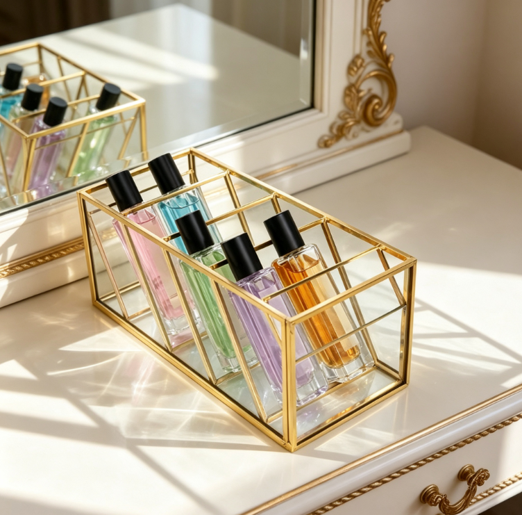Glass Rollerball Perfume Organizer Stand