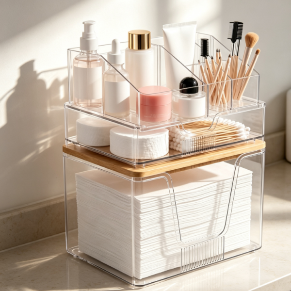 Facial Towel and Makeup Organizer Stand