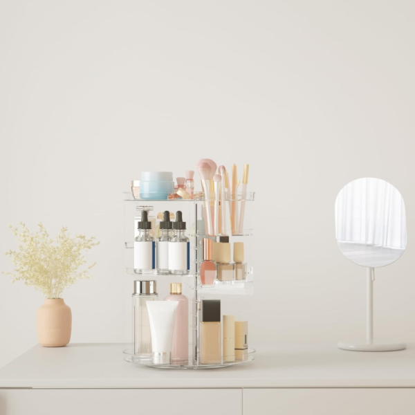 Adjustable Rotating Makeup Organizer Stand