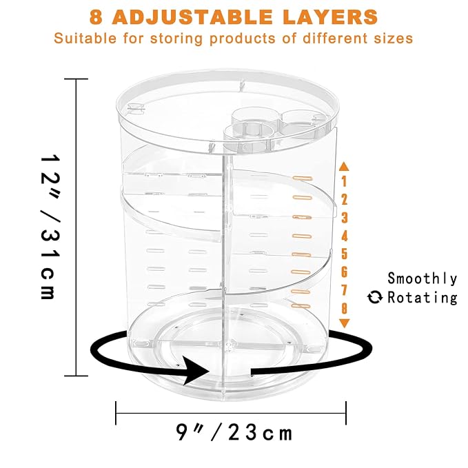 Adjustable Rotating Makeup Organizer Stand - Image 2