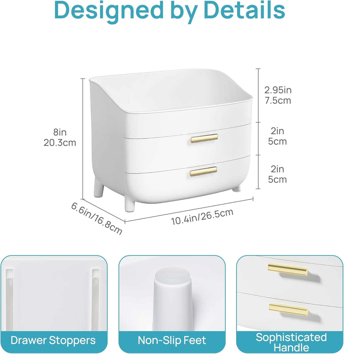 3-Tier Drawer Makeup Organizer Stand - Image 2