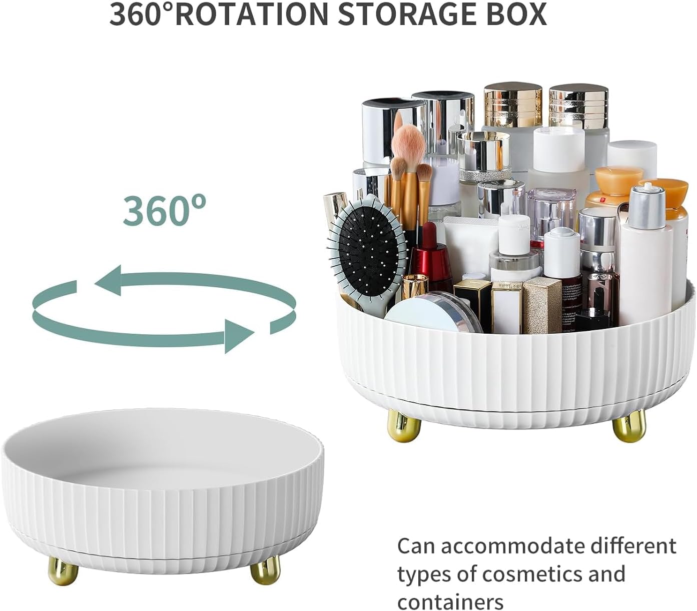 Rotating Round Makeup Organizer Stand - Image 2