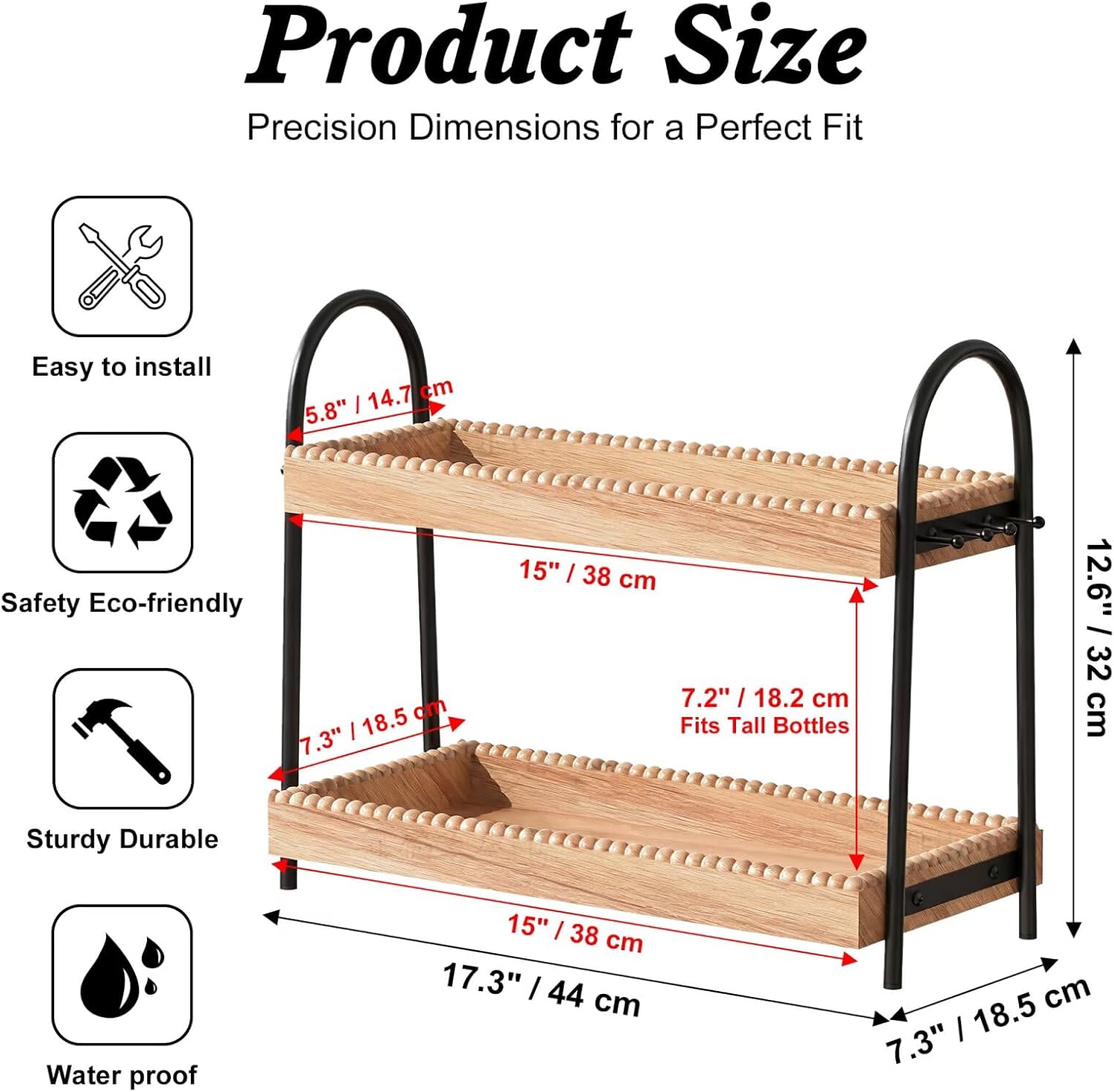 2-Tier Vanity Makeup Organizer Stand - Image 2