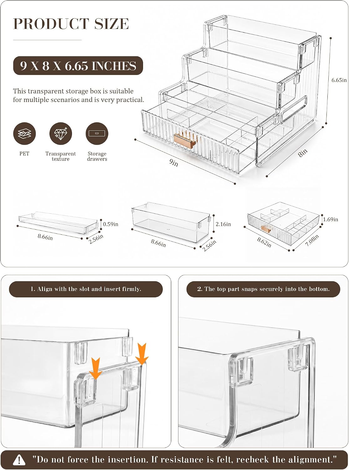 Clear Countertop Makeup Organizer Stand - Image 2