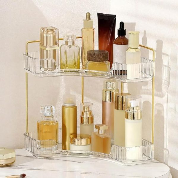 2-Tier Corner Bathroom Organizer Stand