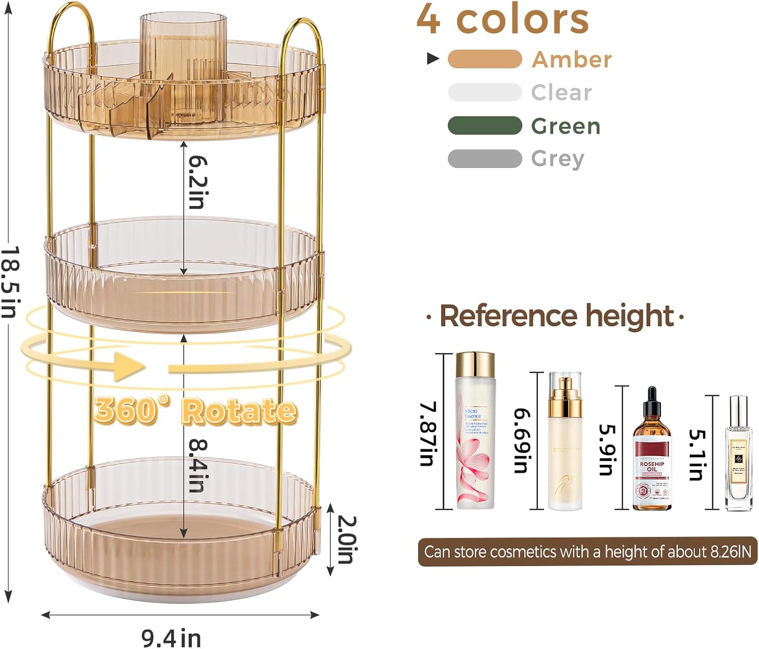 3-Tier Acrylic Nail Polish Organizer - Image 2