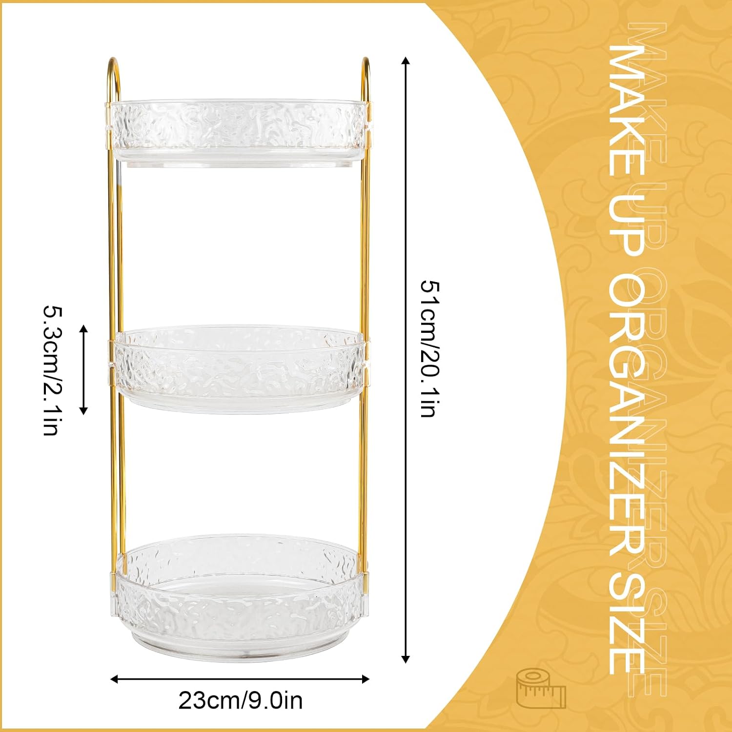 3-Tier Rotating Skincare Organizer Stand - Image 2