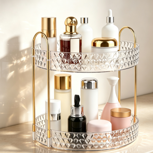2-Tier Rotating Perfume Organizer Stand