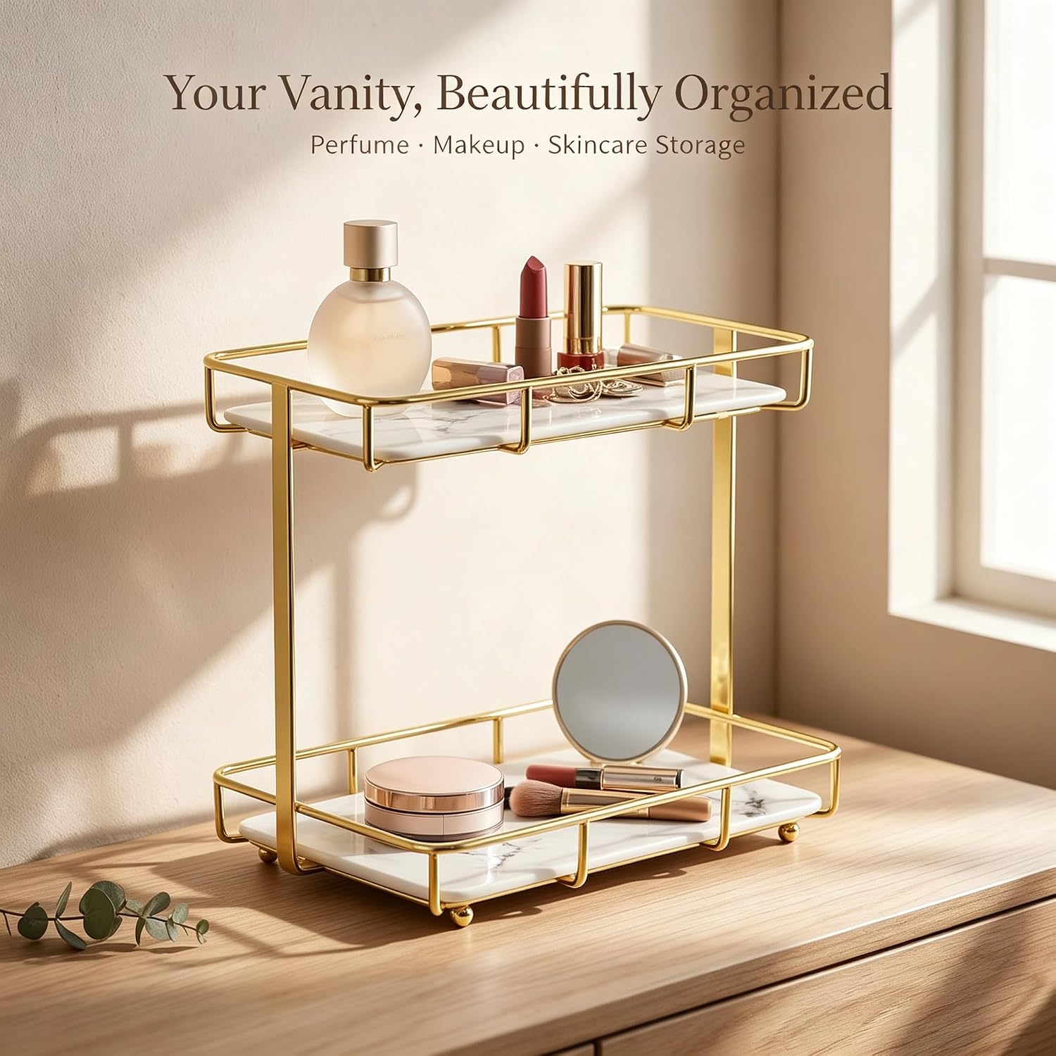 2-Tier Countertop Makeup Organizer Stand - Image 2