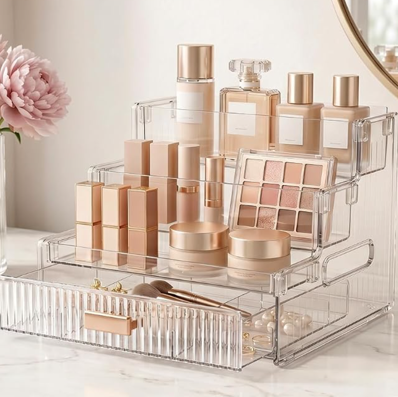 Clear Countertop Makeup Organizer Stand